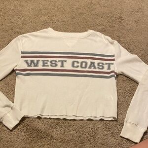 West Coast Women's Long Sleeve Top - Cream and Gray